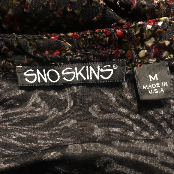 Sno Skins Long Sleeve V-Neck Raised Velour Multicolor Print Tunic Shirt Size M - Picture 15 of 16